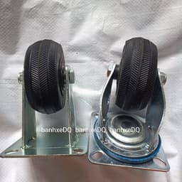 [DQN]Bánh Xe Đẩy Cao Su Đ100 Cố Định, Xoay, Xoay Có Khoá Cho Xe Đẩy Hàng, Xe Nước Mía, Xe Bánh Mì, Xe Tự Chế   2