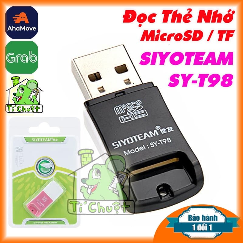 [Chính Hãng SIYOTEAM] Đầu Đọc Thẻ Nhớ USB 2.0 SY- T98 Card Reader MicroSD/ TF/ Micro SDHC/ Micro SDXC