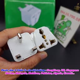 Đầu Nối Phích Cắm Đa Năng AD1 AD2 Chia 2 Ổ Cắm Chuyển 3 Chấu UK Qua 2 Chấu Chân Dẹt US 2 in 1 Chính Hãng MPE 3