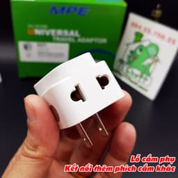 Đầu Nối Phích Cắm Đa Năng AD1 AD2 Chia 2 Ổ Cắm Chuyển 3 Chấu UK Qua 2 Chấu Chân Dẹt US 2 in 1 Chính Hãng MPE 7