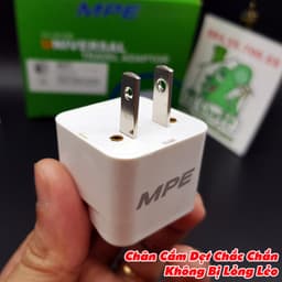 Đầu Nối Phích Cắm Đa Năng AD1 AD2 Chia 2 Ổ Cắm Chuyển 3 Chấu UK Qua 2 Chấu Chân Dẹt US 2 in 1 Chính Hãng MPE 8