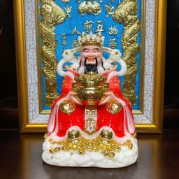 Bộ tượng tài địa đá chân mây cao cấp RỒNG VIỆT, tượng thần tài đá đài loan màu đỏ cho mệnh hỏa, thổ 2