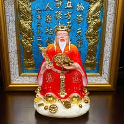 Bộ tượng tài địa đá chân mây cao cấp RỒNG VIỆT, tượng thần tài đá đài loan màu đỏ cho mệnh hỏa, thổ 9