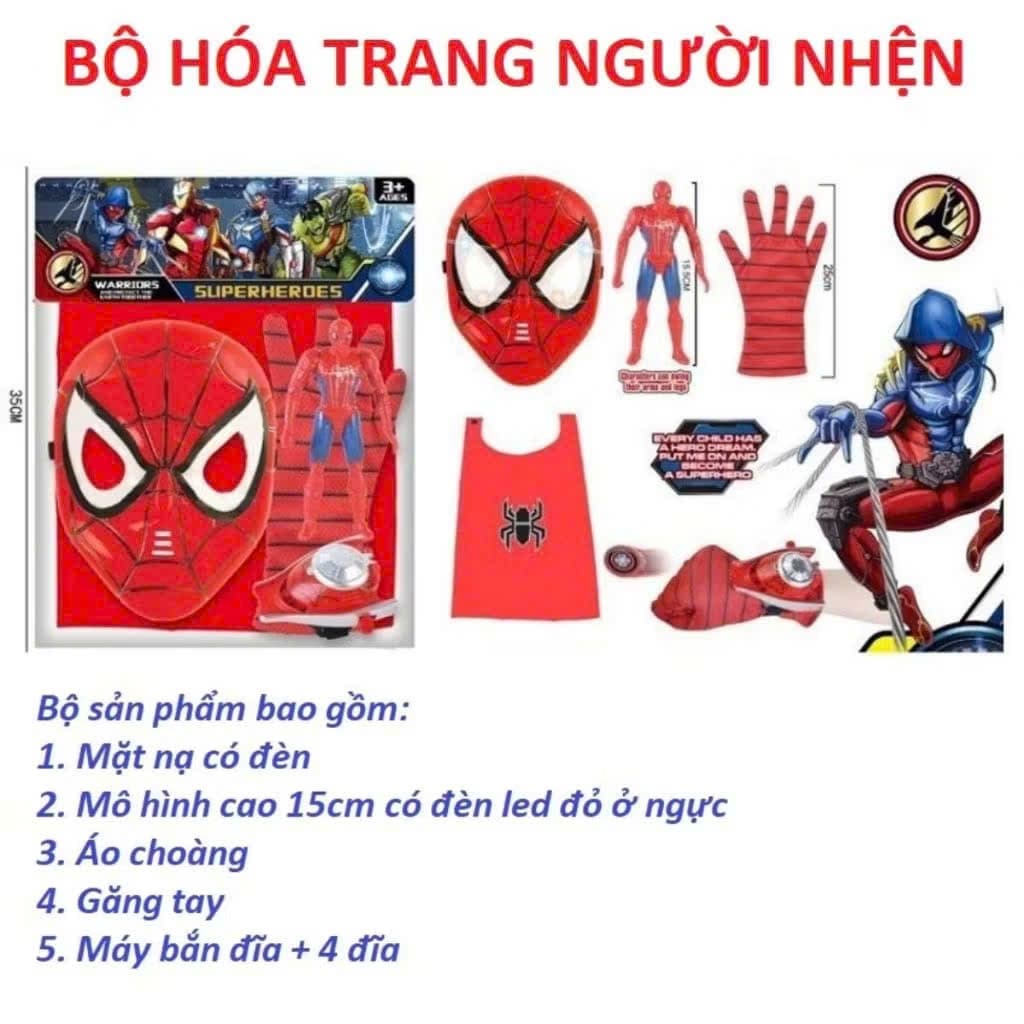 Set 5 Món Đồ Chơi Hóa Trang Người Nhện Cho Bé Bộ Đồ Cải Trang Spider Man Thú Vị