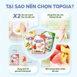 Nước rửa chén TOPGIA thiên nhiên 2L, an toàn và hiệu quả cho gia đình bạn, bảo vệ sức khỏe. 3