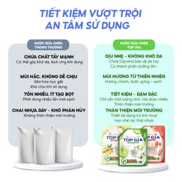 Nước rửa chén TOPGIA thiên nhiên 2L, an toàn và hiệu quả cho gia đình bạn, bảo vệ sức khỏe. 7