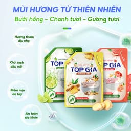 Nước rửa chén TOPGIA thiên nhiên 2L, an toàn và hiệu quả cho gia đình bạn, bảo vệ sức khỏe. 2