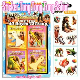 Hộp 480 Miếng Dán Sticker Tung Tung Tung Sahur Hottrend Đồ Chơi Cắt Dán Nhân Vật AI Tung Tung Sahur 1