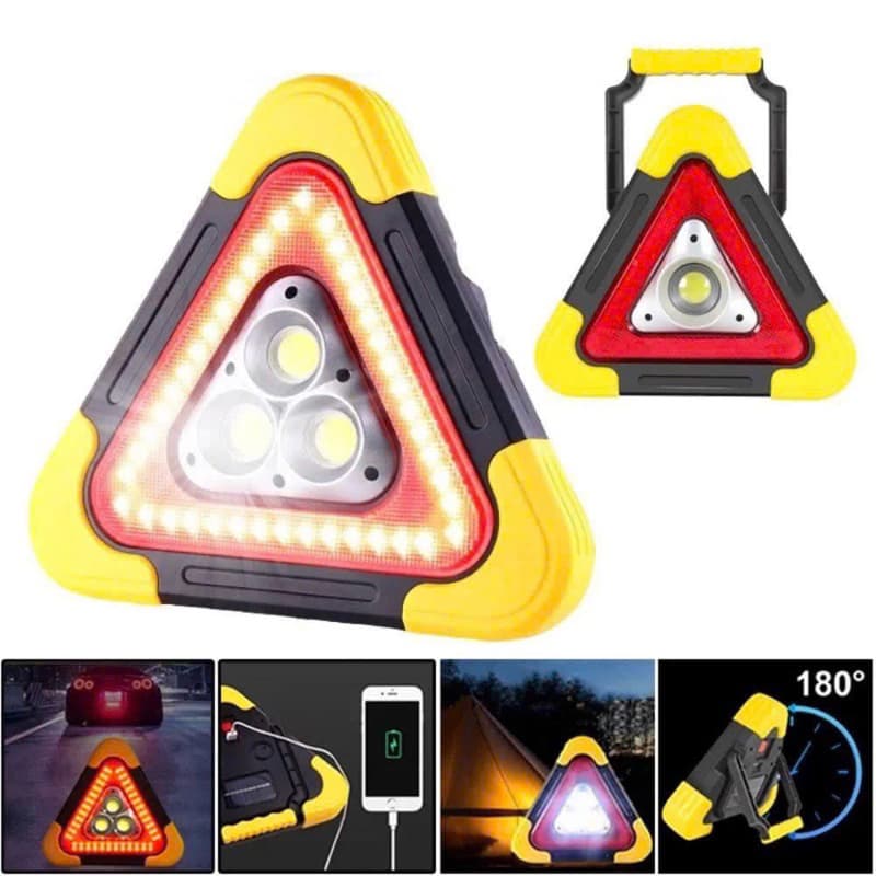 Đèn Tam Giác Cảnh Báo Khẩn Cấp Dừng Đỗ Xe Ô Tô Có Đèn LED, Sạc USB & Năng Lượng Mặt Trời Loại 1