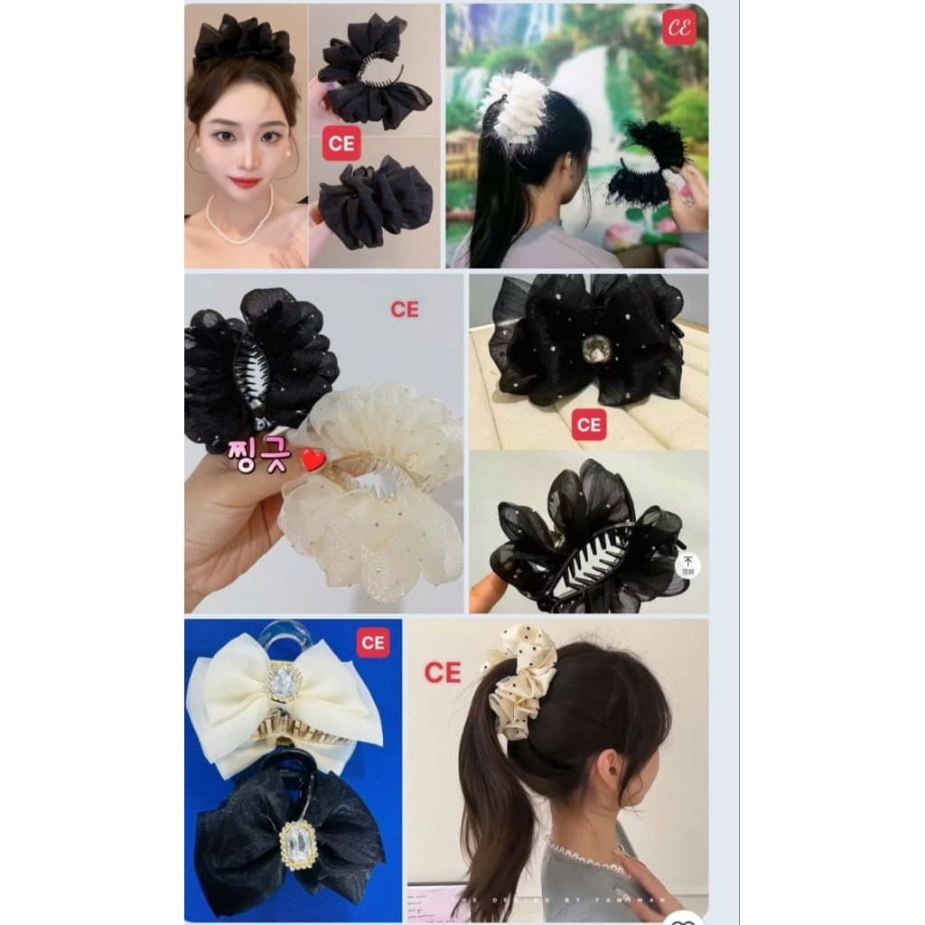 Kẹp tóc càng cua,kẹp búi củ tỏi 3 răng dài xinh xắn cho nữ (sỉ 14,9k)