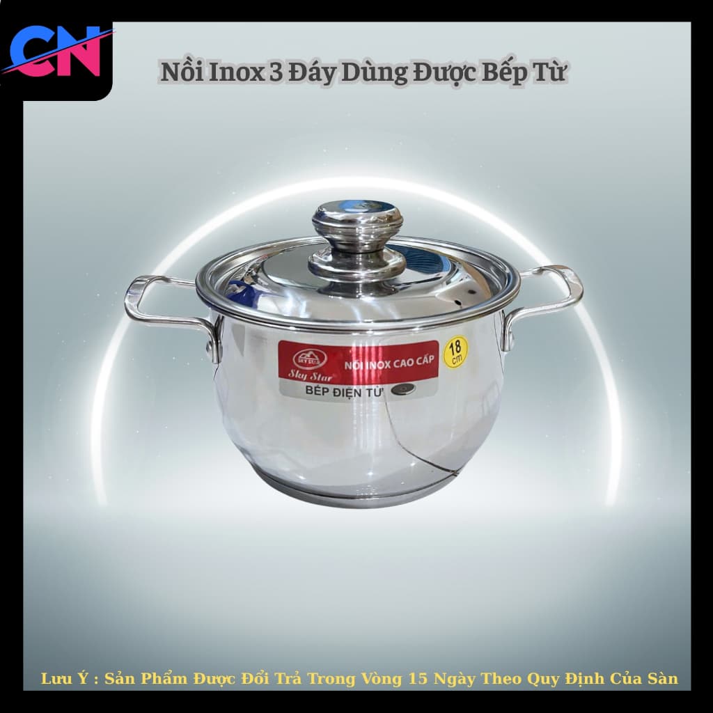 Nồi Inox 3 Đáy Kho Cá Thịt-Nồi Inox Sky Star Dùng Được Bếp Từ
