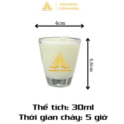Hộp 12 Ly Nến Bơ Hoa Sen Tự Nhiên 6T, Ly Rượu Bầu, Nến Thắp Hương, Không Khói, Không Độc Hại, Cháy 5 Giờ 8