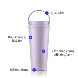 Ly Giữ Nhiệt LocknLock Bucket One Touch LHC3345 550ml, Hàng Chính Hãng, Quai Xách Tiện Lợi - JoyMall 7