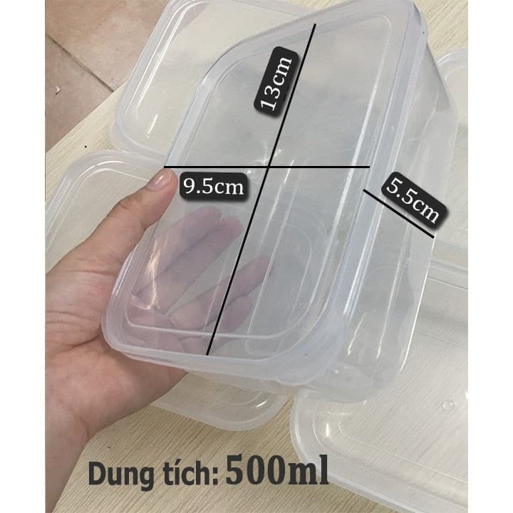 Sỉ - Combo 10/20/30/50 hộp thực phẩm cỡ 500ml nhựa Song Long (2288-3) hộp trữ đông có nắp