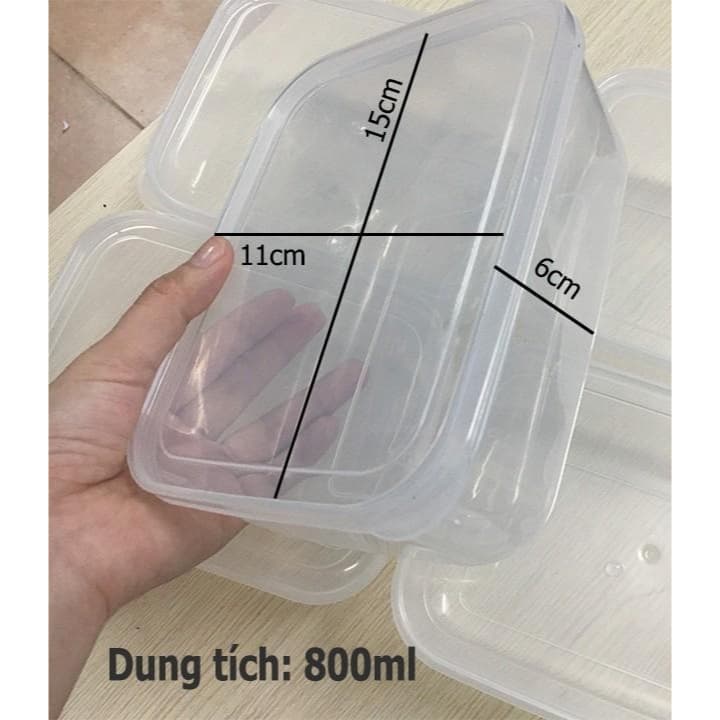 Sỉ - Combo 10/20/30/50 hộp thực phẩm cỡ 800ml nhựa Song Long (2288-4) hộp trữ đông có nắp
