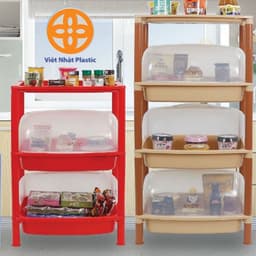 Kệ Úp Chén Bát Nhiều Tầng Có Nắp Đậy VIệt Nhật 5552/3, Kệ Đựng Bát Đũa - DOMUS 5