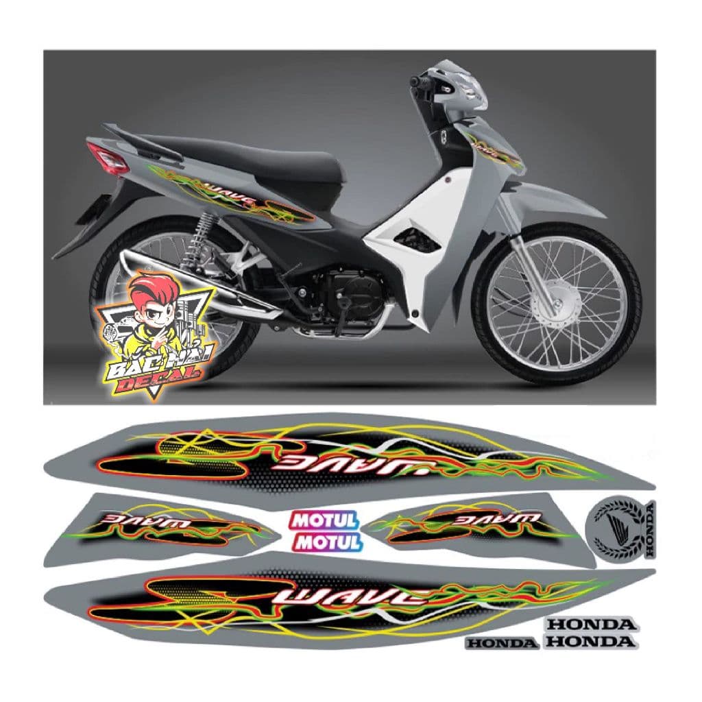 Tem WAVE 110 tem rời mẫu zin  2017-2024 mới tem 3 lớp decal cao cấp