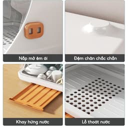 Hộp Đựng Đa Năng Có Nắp Đậy Trong Suốt, Khay Úp Cốc Ly Chén bát, Úp Bình Sữa, Chống Bụi Bẩn Côn Trùng An Toàn Sức Khỏe 6