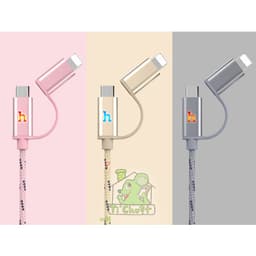 Cáp HOCO UPL20 Sạc Nhanh 2in1 Đa Năng 2 Đầu Li Ning & Micro USB Chống Gãy Dây Dù Có LED Báo Sạc cho iPhone / Android 5