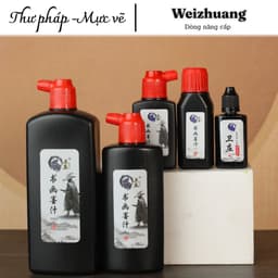 Mực tàu Vệ Trang, mực đỏ chu sa Thập tam nguyệt, và mực nhũ vàng cho thư pháp và tranh thuỷ mặc. 9