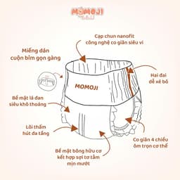 Combo 14 Tã Bỉm Dán/Quần Momoji Air Dry+ Êm Mềm Mịn, Siêu Mỏng, Siêu Khô Thoáng, An Toàn Cho Bé NB/S/M/L/XL/XXL/XXXL 4