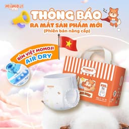 Combo 4 Tã Bỉm Dán/Quần Momoji Air Dry Êm Mềm, Siêu Khô Thoáng, An Toàn Cho Bé NB/S/M/L/XL/XXL/XXXL 3