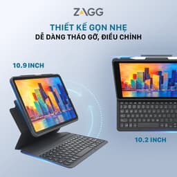 Ốp lưng máy tính bảng kèm bàn phím ZAGG Keyboard Pro Keys cho Air gen 4/gen 5 chống sốc - Chính hãng 2