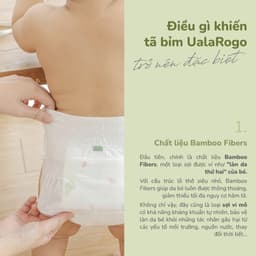 (Không quà) Tã/bỉm UalaRogo sợi tre mềm mại, chống tràn, thấm hút đủ size cho bé 4-30kg 5