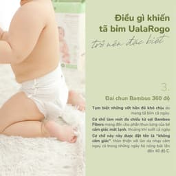 (Không quà) Tã/bỉm UalaRogo sợi tre mềm mại, chống tràn, thấm hút đủ size cho bé 4-30kg 7