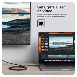 Cáp sạc nhanh type c to type c HyperDrive Thunderbolt 4 2M 8K 40Gbps công suất 100W 6