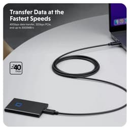 Cáp sạc nhanh type c to type c HyperDrive Thunderbolt 4 2M 8K 40Gbps công suất 100W 5