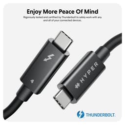 Cáp sạc nhanh type c to type c HyperDrive Thunderbolt 4 2M 8K 40Gbps công suất 100W 4