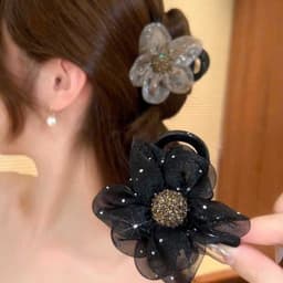 Kẹp Tóc Hoa Trà Thời Trang Đuôi Ngựa Vuốt Tóc Cho Nữ Cô Gái Ngọt Ngào Thời Trang - Tô Thị 8