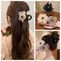 Kẹp Tóc Hoa Trà Thời Trang Đuôi Ngựa Vuốt Tóc Cho Nữ Cô Gái Ngọt Ngào Thời Trang - Tô Thị 2