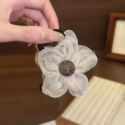 Kẹp Tóc Hoa Trà Thời Trang Đuôi Ngựa Vuốt Tóc Cho Nữ Cô Gái Ngọt Ngào Thời Trang - Tô Thị 4