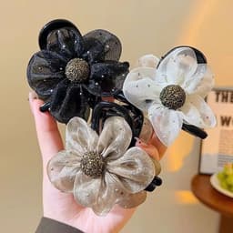 Kẹp Tóc Hoa Trà Thời Trang Đuôi Ngựa Vuốt Tóc Cho Nữ Cô Gái Ngọt Ngào Thời Trang - Tô Thị 7