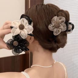 Kẹp Tóc Hoa Trà Thời Trang Đuôi Ngựa Vuốt Tóc Cho Nữ Cô Gái Ngọt Ngào Thời Trang - Tô Thị 3