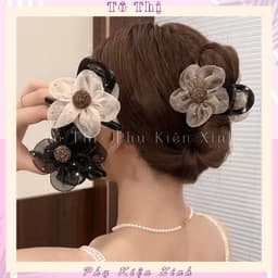 Kẹp Tóc Hoa Trà Thời Trang Đuôi Ngựa Vuốt Tóc Cho Nữ Cô Gái Ngọt Ngào Thời Trang - Tô Thị 1