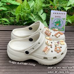 [ MOUSE CLOG ]Dép sục  pl Nam Nữ unisex đế cao 4.5cm tặng kèm 12 stickers 3D 6