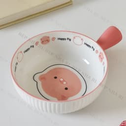 Bộ Bát Đĩa Gốm Sứ họa tiết Heo Hồng xinh xắn gồm 7 món- Set Quà Tặng ý nghĩa cho bé yêu 4