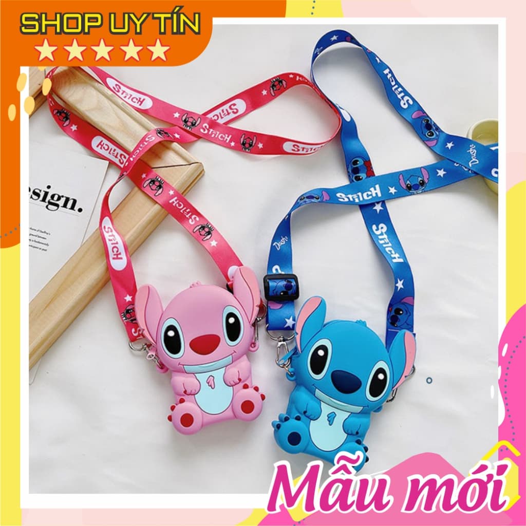 [Mới 2025] Túi xách đeo chéo silicon hình Chuột túi Stitch thời trang dễ thương đựng bao lì xì