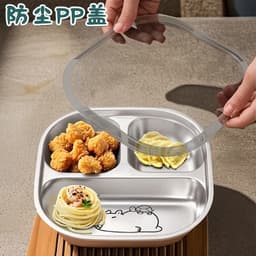 Khay inox 304 cho trẻ em - Đĩa ăn hoạt hình thép không gỉ, hộp cơm trưa di động cho gia đình và sinh viên. ( Miễn Ship ) 9