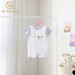 HG02 Body Cộc Liền Thân Sơ Sinh Chất Liệu Petit, Khuy Bấm Thoáng Mát Mùa Hè Cho Bé Trai, Bé Gái 3-9Kg 3