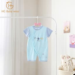 HG02 Body Cộc Liền Thân Sơ Sinh Chất Liệu Petit, Khuy Bấm Thoáng Mát Mùa Hè Cho Bé Trai, Bé Gái 3-9Kg 4