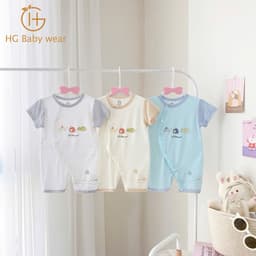 HG02 Body Cộc Liền Thân Sơ Sinh Chất Liệu Petit, Khuy Bấm Thoáng Mát Mùa Hè Cho Bé Trai, Bé Gái 3-9Kg 8