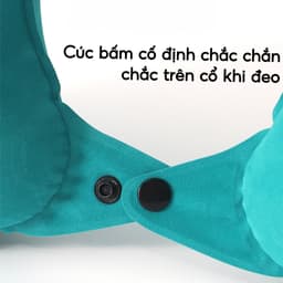 Gối Kẹp Cổ Bơm Hơi Du Lịch Dã Ngoại Gối Ngủ Văn Phòng Chữ U Chống Mỏi Vai Gáy Gấp Gọn Tiện Lợi 4
