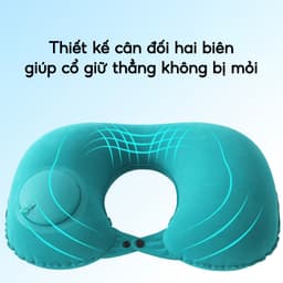 Gối Kẹp Cổ Bơm Hơi Du Lịch Dã Ngoại Gối Ngủ Văn Phòng Chữ U Chống Mỏi Vai Gáy Gấp Gọn Tiện Lợi 3