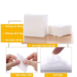 (Combo 2 Gói) Bông tẩy trang Cotton Pads 222 miếng mềm mịn 4