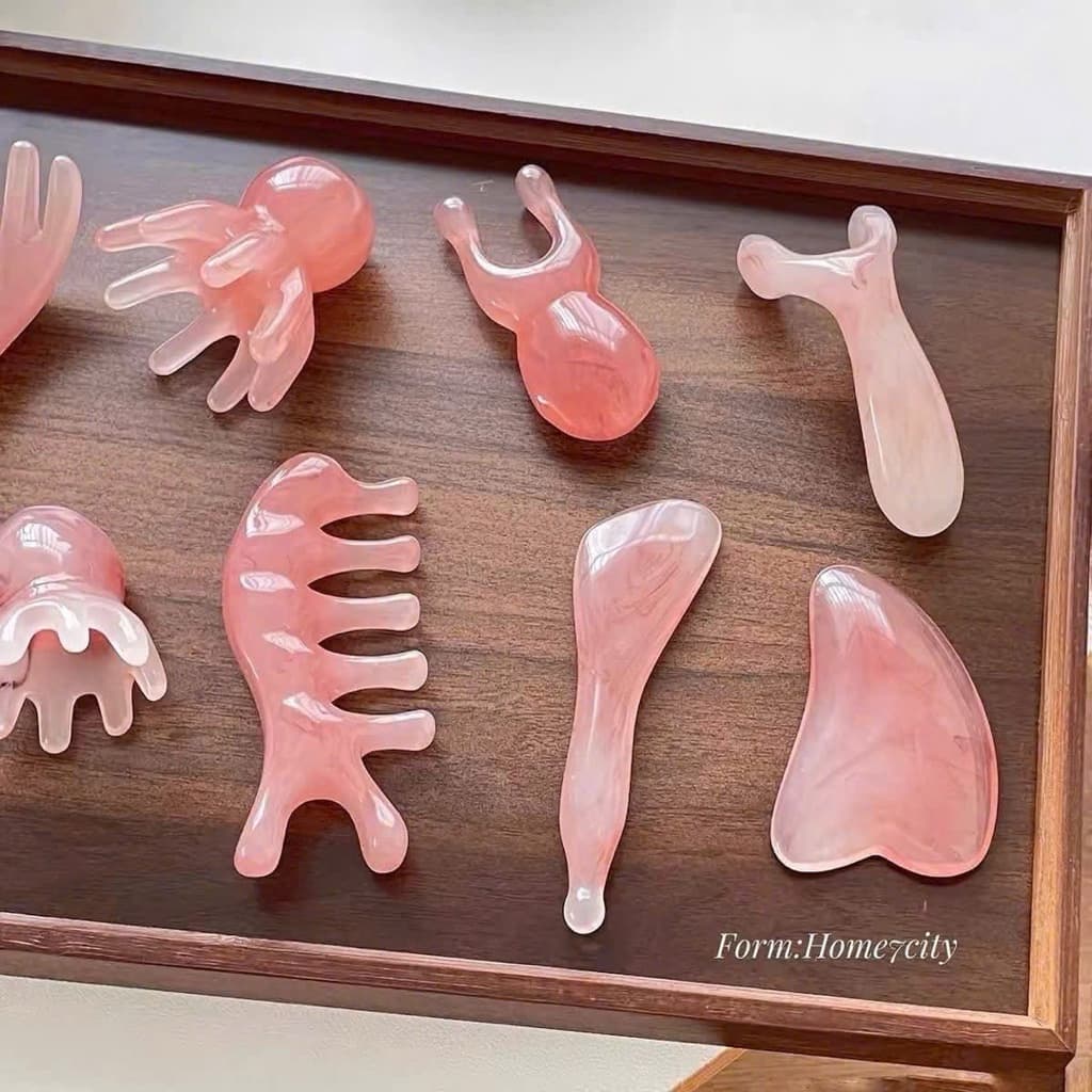 ComBo 8 Dụng cụ mát xa da mặt Máy mát xa đầu chống lão hóa để thư giãn nâng và săn chắc da Lý tưởng tiện lỢI NHÀ TH