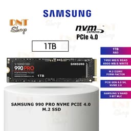 Ổ cứng SSD Samsung 990 PRO  New 100% seal PCIe Gen 4.0 x4 NVMe V-NAND M.2 2280 (MZ-V9P1T0BW) BH 12 2